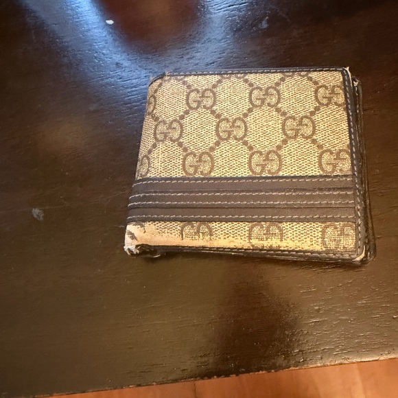 Gucci Other - Gucci Beige and Dark Brown GG Pattern Wallet